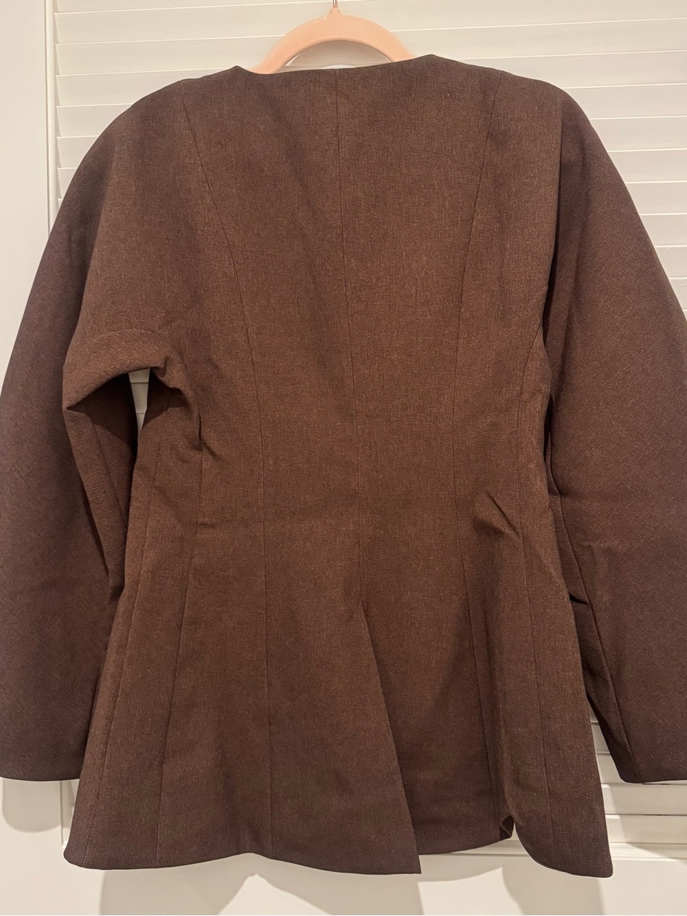 Petal & Pup Chocolate Brown Deep V Single-Button Jacket - Picture 5 of 6